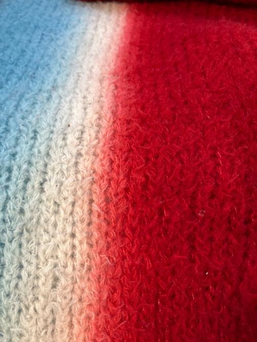 sacai（サカイ）sacai (サカイ) Tie Dye Knit Pullover ブルー×レッド サイズ:SIZE1の古着・服飾アイテム