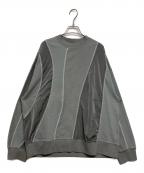 MAISON SPECIALメゾンスペシャル）の古着「Different Material Crew Neck Pullover ロングスリーブカットソー」｜グレー