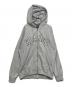 X-LARGE（エクストララージ）の古着「PERFORATED LEATHER LOGO ZIP UP HOODED SWEATSHIRT/ジップパーカー」｜グレー