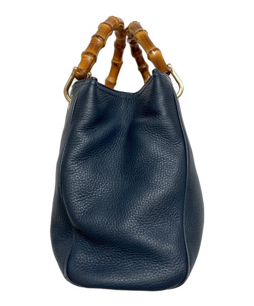 GUCCI（グッチ）GUCCI (グッチ) バンブーショッパースモールハンドバッグ ネイビー サイズ:実寸サイズを参照くださいの古着・服飾アイテム