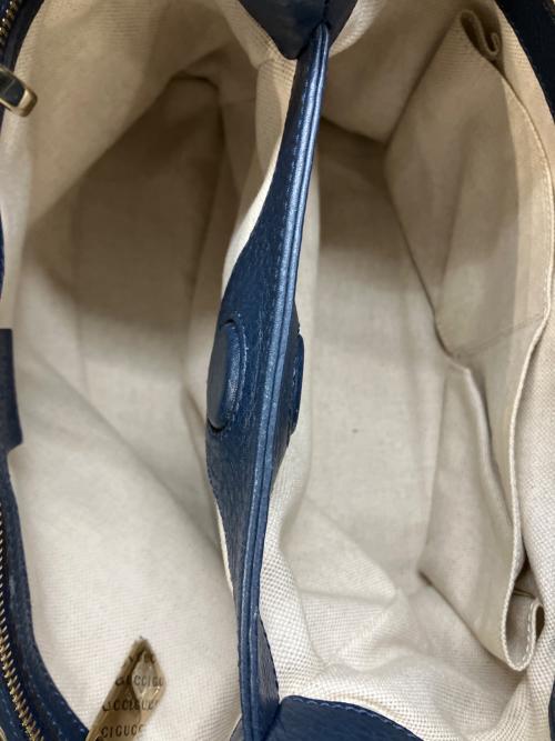 GUCCI（グッチ）GUCCI (グッチ) バンブーショッパースモールハンドバッグ ネイビー サイズ:実寸サイズを参照くださいの古着・服飾アイテム