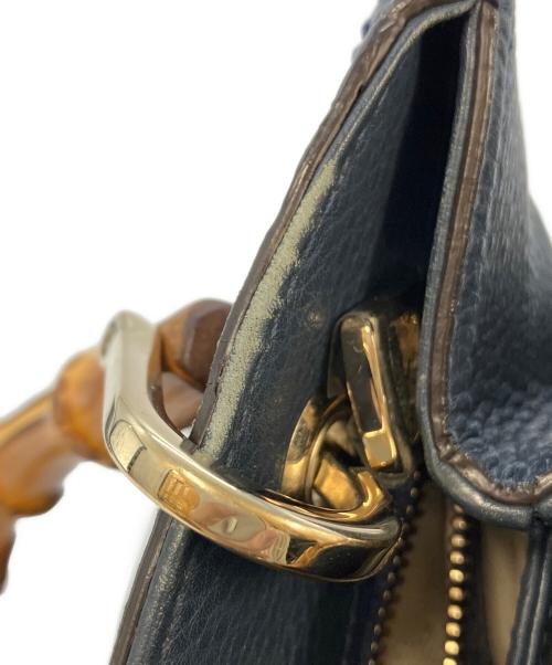 GUCCI（グッチ）GUCCI (グッチ) バンブーショッパースモールハンドバッグ ネイビー サイズ:実寸サイズを参照くださいの古着・服飾アイテム