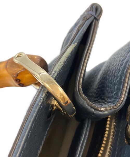 GUCCI（グッチ）GUCCI (グッチ) バンブーショッパースモールハンドバッグ ネイビー サイズ:実寸サイズを参照くださいの古着・服飾アイテム