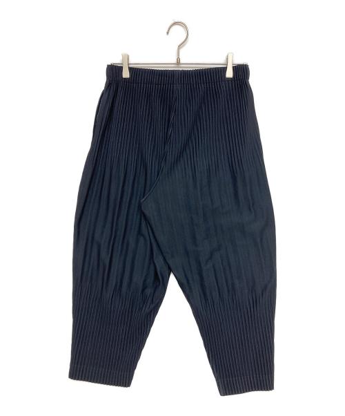 HOMME PLISSE ISSEY MIYAKE（オム プリッセ イッセイ ミヤケ）HOMME PLISSE ISSEY MIYAKE (オム プリッセ イッセイ ミヤケ) BASIC pleated tapered pants ネイビー サイズ:2の古着・服飾アイテム