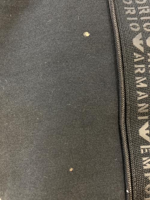 EMPORIO ARMANI（エンポリオ アルマーニ）EMPORIO ARMANI (エンポリオ アルマーニ) ダブルジャージー エンボスエンブロイダリー サイドロゴライン フルジップ トラックジャケット　6R1MF1 1JHSZ ブラック サイズ:SIZE XSの古着・服飾アイテム