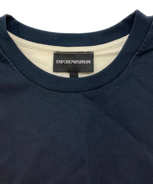 EMPORIO ARMANI（エンポリオ アルマーニ）EMPORIO ARMANI (エンポリオ アルマーニ) 半袖Tシャツ ベージュ×ネイビー サイズ:SIZE Mの古着・服飾アイテム