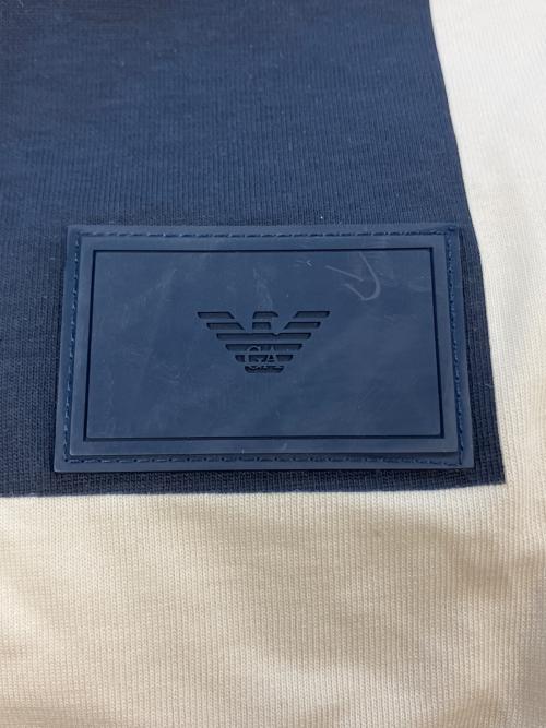 EMPORIO ARMANI（エンポリオ アルマーニ）EMPORIO ARMANI (エンポリオ アルマーニ) 半袖Tシャツ ベージュ×ネイビー サイズ:SIZE Mの古着・服飾アイテム