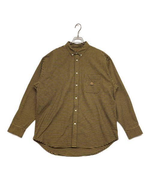 SUPREME（シュプリーム）SUPREME (シュプリーム) loose fit flannel oxford shirt(ルーズ フィット フランネル オックスフォード シャツ) ブラック×イエロー サイズ:SIZE Mの古着・服飾アイテム