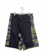 TOGA VIRILISトーガ ビリリース）の古着「CAMOUFLAGE SHORT PANTS/カモフラージュショートパンツ」｜ネイビー×カーキ