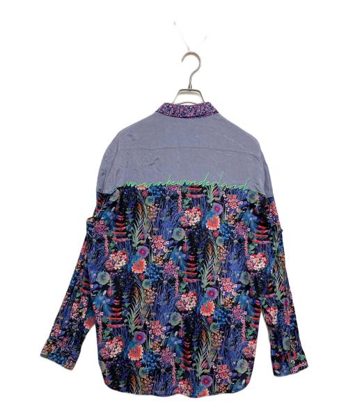 71 MICHAEL（ミシェル）71 MICHAEL (ミシェル) LIBERTY (リバティ) リバティ 異素材 ドッキング シャツ パープル サイズ:SIZE2の古着・服飾アイテム