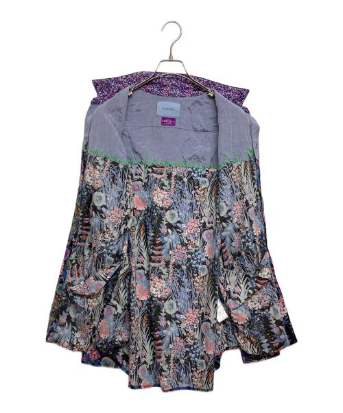 71 MICHAEL（ミシェル）71 MICHAEL (ミシェル) LIBERTY (リバティ) リバティ 異素材 ドッキング シャツ パープル サイズ:SIZE2の古着・服飾アイテム