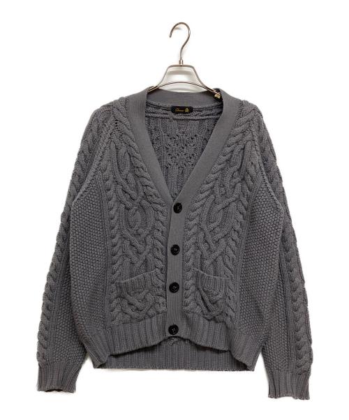 DRAWER（ドゥロワー）DRAWER (ドゥロワー) ウールカシミヤケーブルVネックカーディガン グレー サイズ:SIZE Freeの古着・服飾アイテム