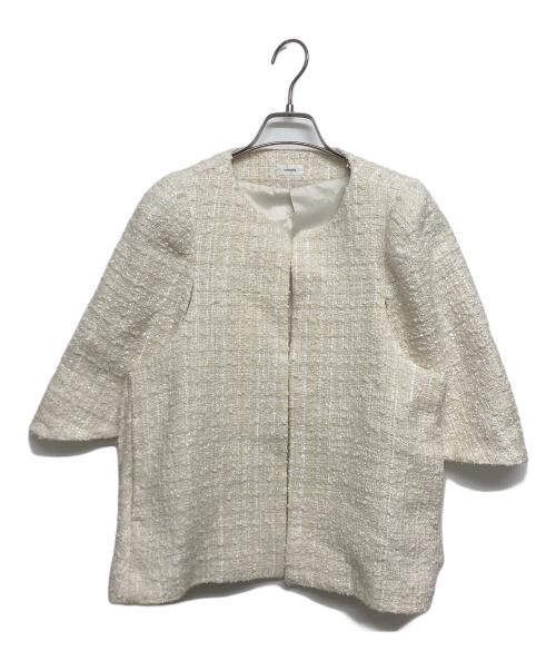 cccmalie（シーマリー）cccmalie (シーマリー) ツイードケープジャケット ホワイト サイズ:SIZE Freeの古着・服飾アイテム