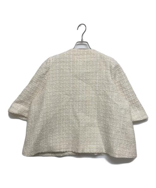 cccmalie（シーマリー）cccmalie (シーマリー) ツイードケープジャケット ホワイト サイズ:SIZE Freeの古着・服飾アイテム
