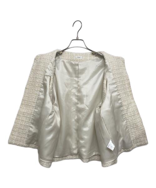 cccmalie（シーマリー）cccmalie (シーマリー) ツイードケープジャケット ホワイト サイズ:SIZE Freeの古着・服飾アイテム