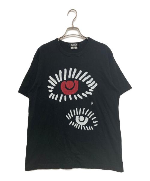 BLACK COMME des GARCONS（ブラックコムデギャルソン）BLACK COMME des GARCONS (ブラックコムデギャルソン) ダブルアイプリントTシャツ ブラック サイズ:SIZE XXLの古着・服飾アイテム