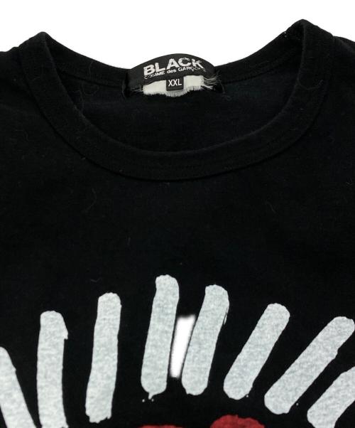 BLACK COMME des GARCONS（ブラックコムデギャルソン）BLACK COMME des GARCONS (ブラックコムデギャルソン) ダブルアイプリントTシャツ ブラック サイズ:SIZE XXLの古着・服飾アイテム