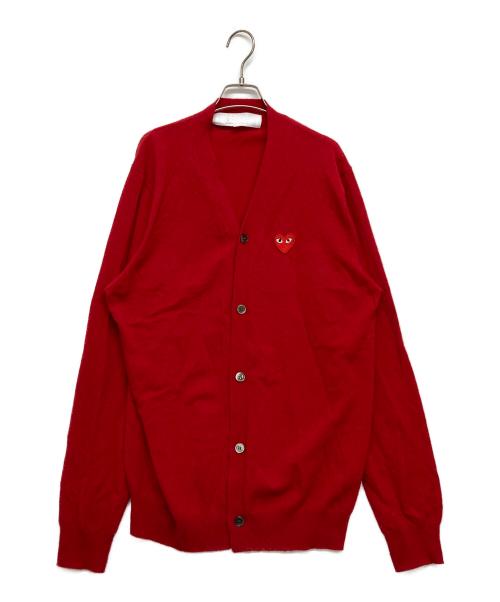 PLAY COMME des GARCONS（プレイコムデギャルソン）PLAY COMME des GARCONS (プレイコムデギャルソン) WOOL CARDIGAN レッド サイズ:SIZE XXLの古着・服飾アイテム