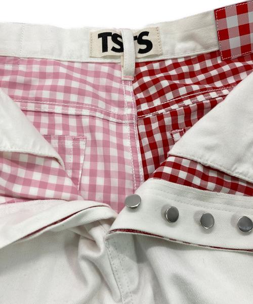 TSTS（ティーエスティーエス）TSTS (ティーエスティーエス) 2 Selpmas Denim Trousers レッド×ホワイト サイズ:SIZE Mの古着・服飾アイテム
