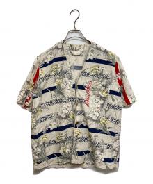 MA deshabille（エムエーデザビエ）の古着「花柄シルクシャツ」｜レッド×ベージュ