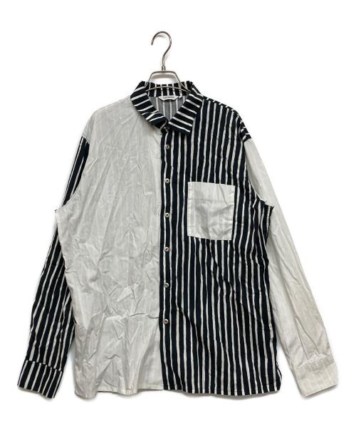 marimekko（マリメッコ）marimekko (マリメッコ) ストライプシャツ グレー×ブラック サイズ:SIZE Lの古着・服飾アイテム