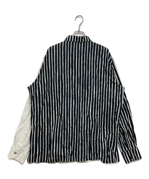 marimekko（マリメッコ）marimekko (マリメッコ) ストライプシャツ グレー×ブラック サイズ:SIZE Lの古着・服飾アイテム