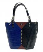 TOGA PULLAトーガ プルラ）の古着「Leather tote bag mini」｜ブルー×ブラック