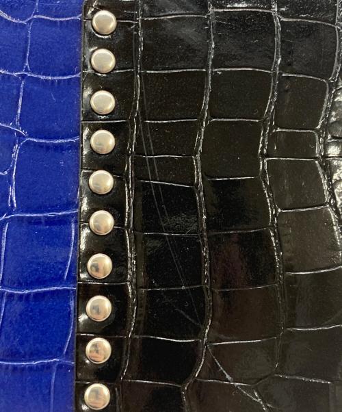 TOGA PULLA（トーガ プルラ）TOGA PULLA (トーガ プルラ) Leather tote bag mini ブルー×ブラック サイズ:実寸サイズを参照くださいの古着・服飾アイテム