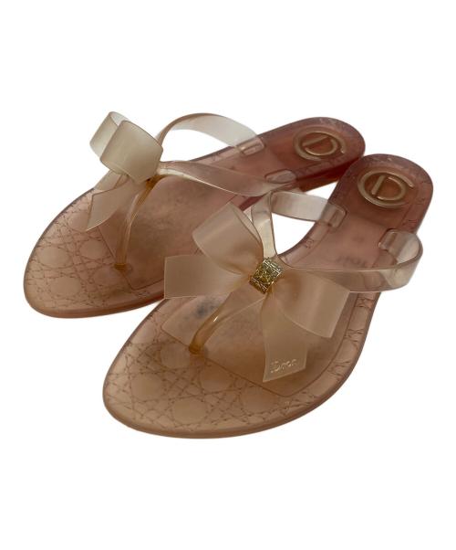 Christian Dior（クリスチャン ディオール）Christian Dior (クリスチャン ディオール) GLOSSY THONG FLAT ピンク サイズ:SIZE35の古着・服飾アイテム