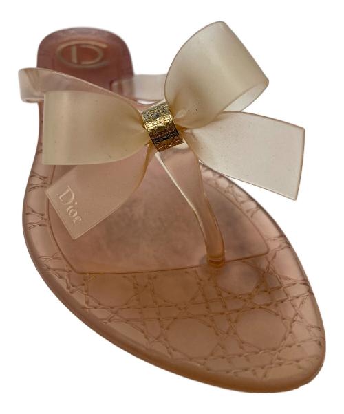 Christian Dior（クリスチャン ディオール）Christian Dior (クリスチャン ディオール) GLOSSY THONG FLAT ピンク サイズ:SIZE35の古着・服飾アイテム