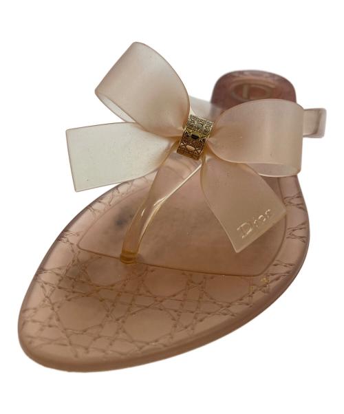 Christian Dior（クリスチャン ディオール）Christian Dior (クリスチャン ディオール) GLOSSY THONG FLAT ピンク サイズ:SIZE35の古着・服飾アイテム