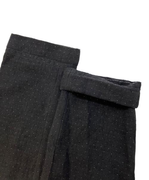 ANN DEMEULEMEESTER（アンドゥムルメステール）ANN DEMEULEMEESTER (アンドゥムルメステール) ウール混ピンドットトラウザーズ/ pin-dot wool trousers ブラック サイズ:SIZE XXSの古着・服飾アイテム