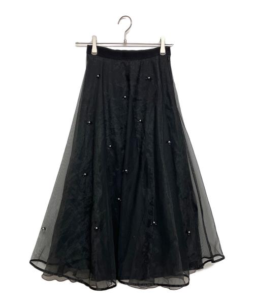 CELFORD（セルフォード）CELFORD (セルフォード) リボンパールチュールスカート ブラック サイズ:SIZE36の古着・服飾アイテム