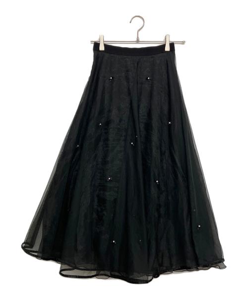 CELFORD（セルフォード）CELFORD (セルフォード) リボンパールチュールスカート ブラック サイズ:SIZE36の古着・服飾アイテム
