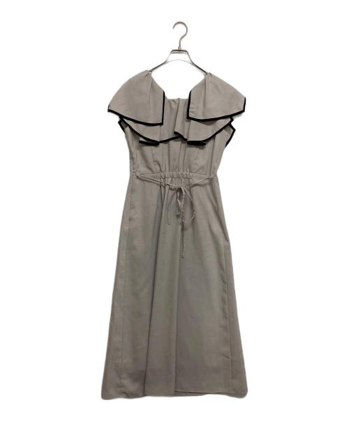 Snidel（スナイデル）Snidel (スナイデル) ラッフルカラーパイピングワンピース ベージュ サイズ:SIZE1の古着・服飾アイテム