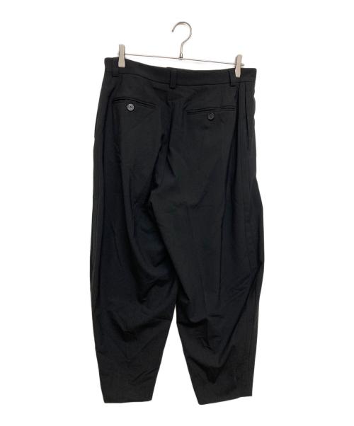 EMPORIO ARMANI（エンポリオアルマーニ）EMPORIO ARMANI (エンポリオアルマーニ) 2タックサイドラインワイドテーパードスラックス ブラック サイズ:SIZE48の古着・服飾アイテム