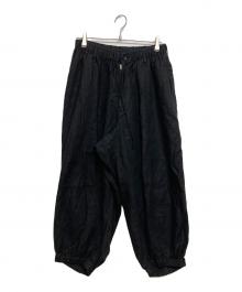 Yohji Yamamoto pour homme（ヨウジヤマモト プールオム）の古着「リネンギャザーバルーンパンツ」｜ブラック