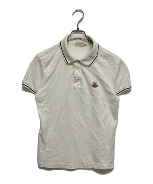 MONCLER（モンクレール）MONCLER (モンクレール) ポロシャツ ホワイト サイズ:SIZE Mの古着・服飾アイテム