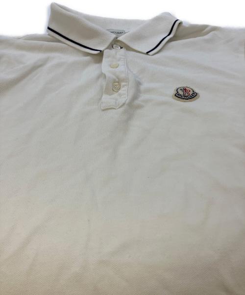 MONCLER（モンクレール）MONCLER (モンクレール) ポロシャツ ホワイト サイズ:SIZE Mの古着・服飾アイテム