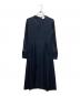 mame kurogouchi（マメクロゴウチ）の古着「レーススリーブ Vネックワンピース/Acetate Polyester Floral Lace-Sleeve Dress」｜ネイビー