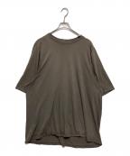 RICK OWENSリックオウエンス）の古着「センタードッキングコットンクルーネックビックシルエットTシャツ」｜グレー