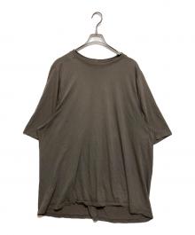 RICK OWENS（リックオウエンス）の古着「センタードッキングコットンクルーネックビックシルエットTシャツ」｜グレー