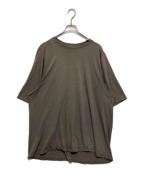 RICK OWENS（リックオウエンス）RICK OWENS (リックオウエンス) センタードッキングコットンクルーネックビックシルエットTシャツ グレー サイズ:SIZE XXLの古着・服飾アイテム