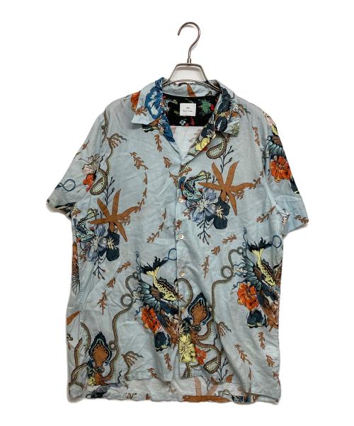 PS Paul Smith（ＰＳポールスミス）PS Paul Smith (ＰＳポールスミス) Kraken アロハシャツ ブルー サイズ:SIZE Lの古着・服飾アイテム
