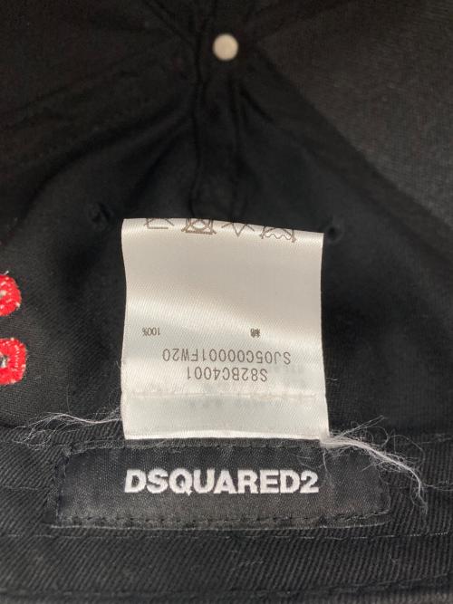 DSQUARED2（ディースクエアード）DSQUARED2 (ディースクエアード) キャップ ブラック サイズ:実寸サイズ参照の古着・服飾アイテム