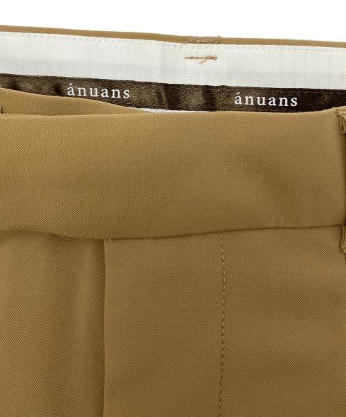 anuans（アニュアンス）anuans (アニュアンス) ミッドウェイトツータックワイドパンツ ベージュ サイズ:SIZE2の古着・服飾アイテム