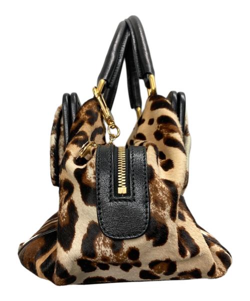 DOLCE & GABBANA（ドルチェ＆ガッバーナ）DOLCE & GABBANA (ドルチェ＆ガッバーナ) レオパードハンドバッグ ブラウン サイズ:実寸サイズをご参照下さい。の古着・服飾アイテム
