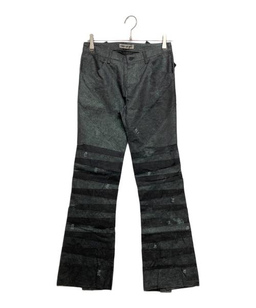 ISSEY MIYAKE（イッセイミヤケ）ISSEY MIYAKE (イッセイミヤケ) グリッター加工ロールテープフレアパンツ グレー サイズ:2の古着・服飾アイテム