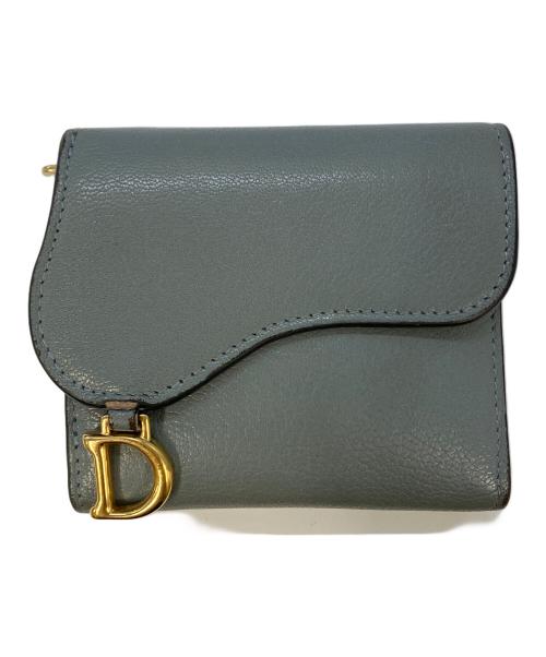 Christian Dior（クリスチャン ディオール）Christian Dior (クリスチャン ディオール) Saddle Lotus ウォレット ブルー サイズ:実寸サイズをご参照下さい。の古着・服飾アイテム