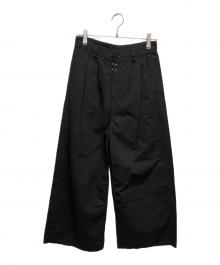 MM6 Maison Margiela（エムエムシックスメゾンマルジェラ）の古着「コットンワイドパンツ」｜ブラック